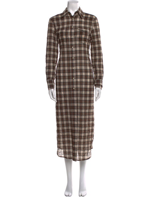 R13 Plaid Print Long Dress