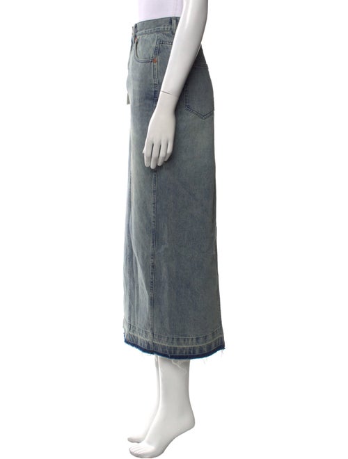 R13 Raw-Edge Trim Midi Length Skirt