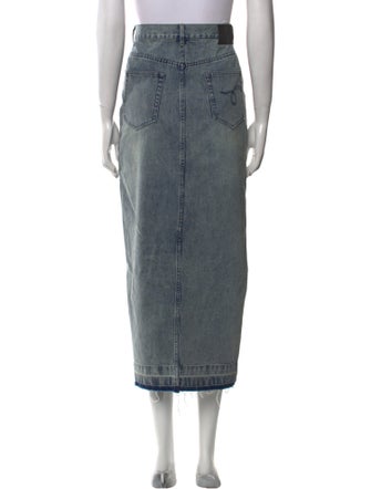 R13 Raw-Edge Trim Midi Length Skirt