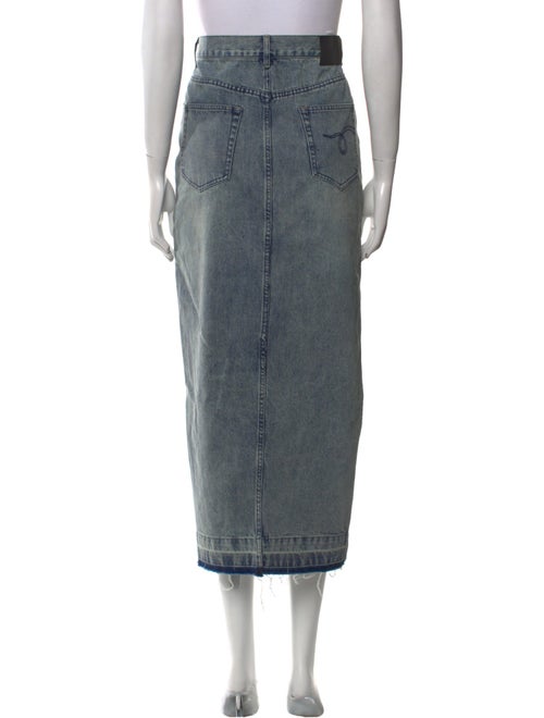 R13 Raw-Edge Trim Midi Length Skirt