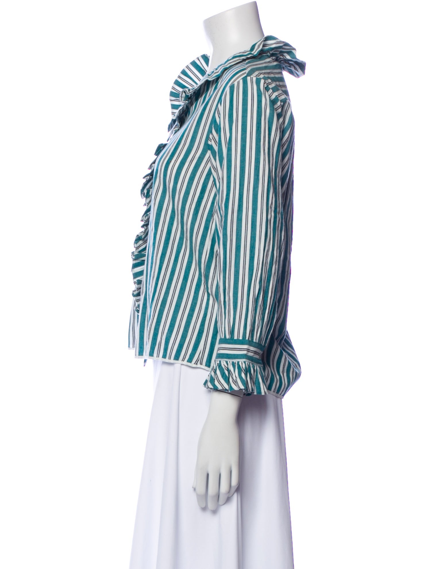 R13 Striped V-Neck Blouse