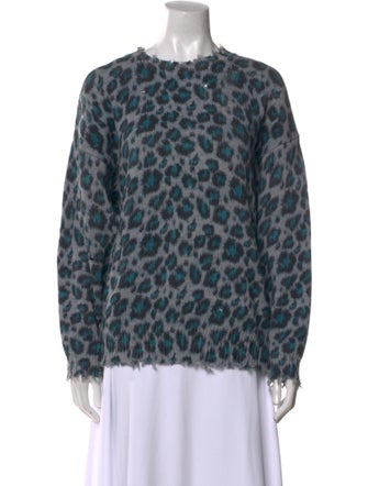 R13 Printed Crew Neck Sweater