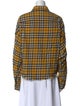 R13 Plaid Print Long Sleeve Button-Up Top