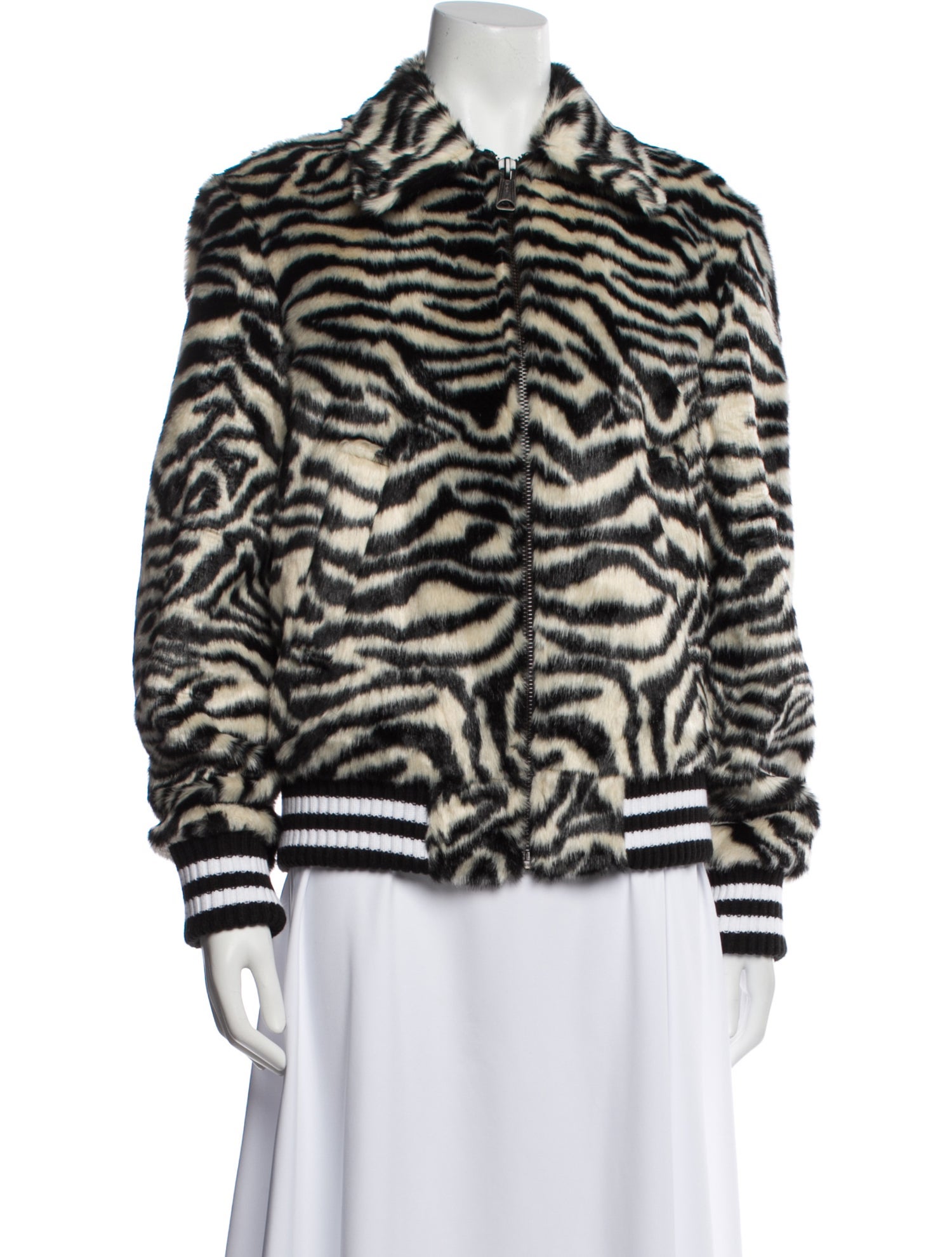 R13 Animal Print Faux Fur Jacket