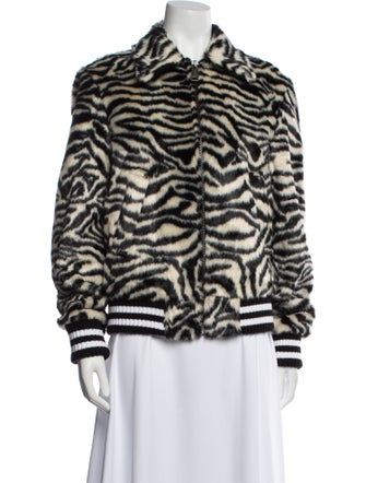 R13 Animal Print Faux Fur Jacket