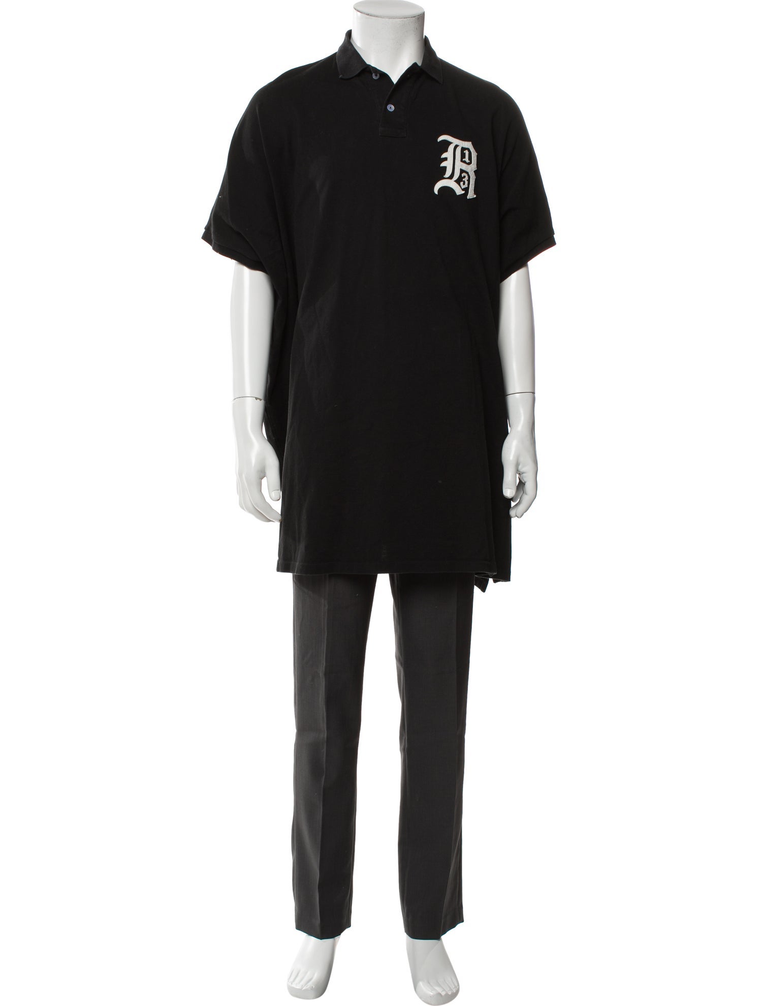 R13 Collar Short Sleeve Polo Shirt