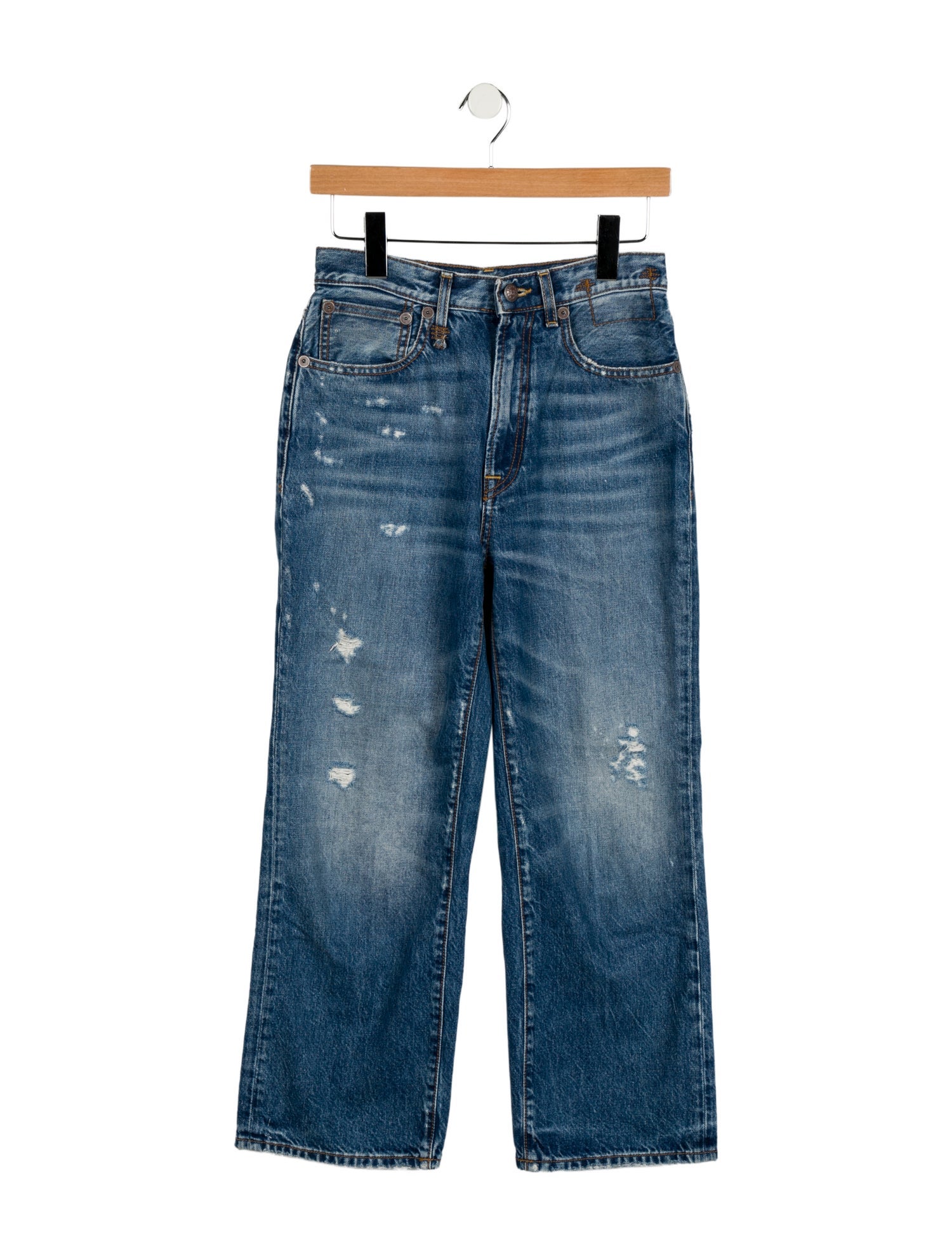 R13 High-Rise Straight Leg Jeans