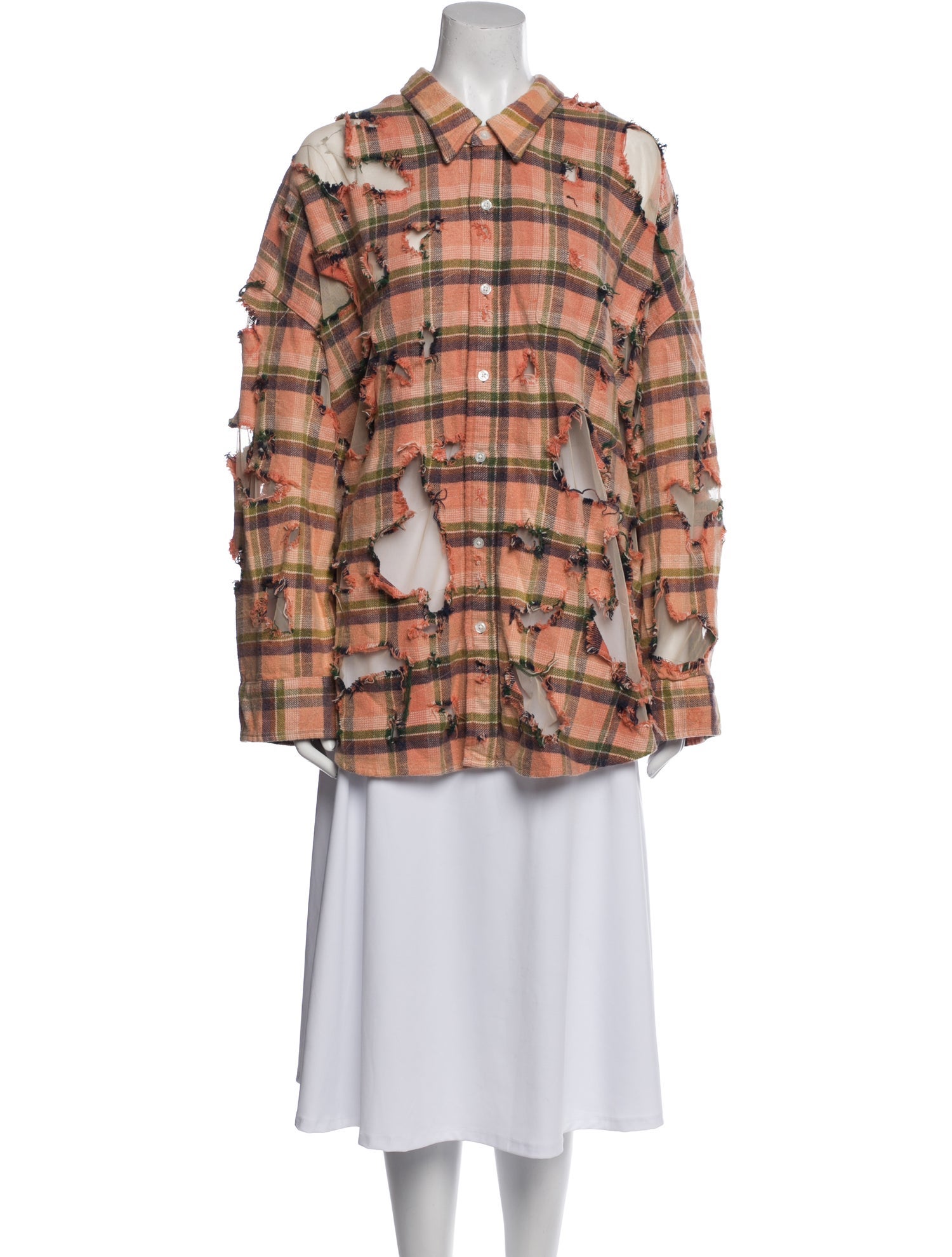 R13 Plaid Print Long Sleeve Tunic w/ Tags