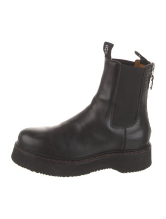 R13 Leather Embroidered Accent Chelsea Boots