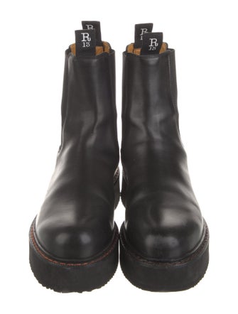 R13 Leather Embroidered Accent Chelsea Boots