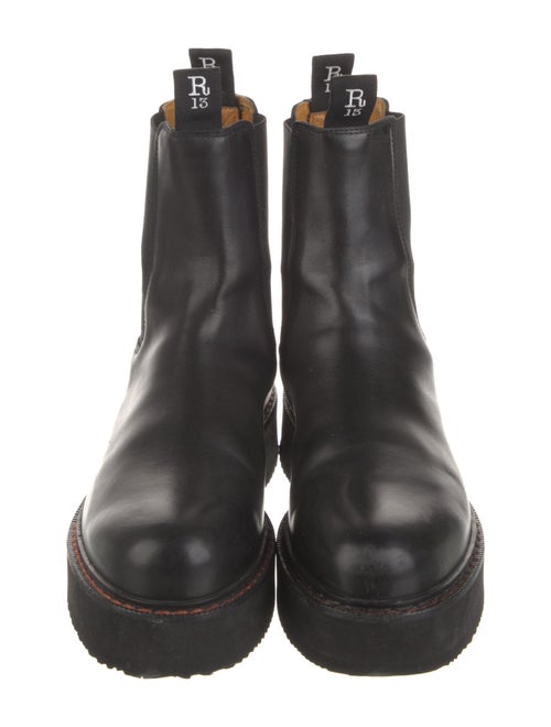 R13 Leather Embroidered Accent Chelsea Boots