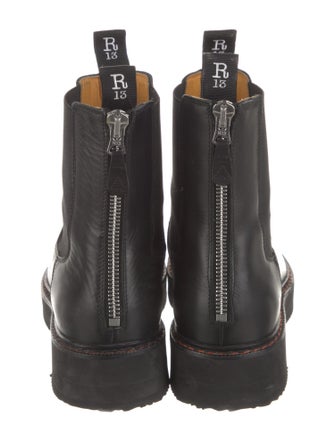 R13 Leather Embroidered Accent Chelsea Boots