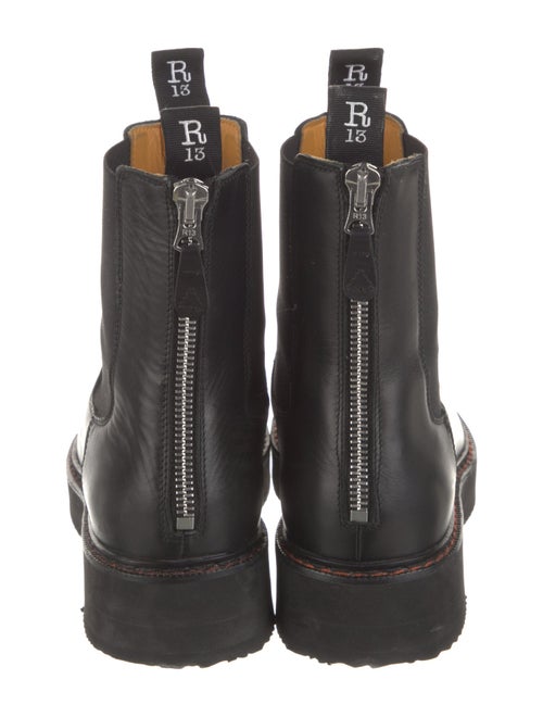 R13 Leather Embroidered Accent Chelsea Boots