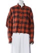 R13 Plaid Print Long Sleeve Button-Up Top