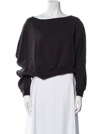 R13 Bateau Neckline Long Sleeve Crop Top