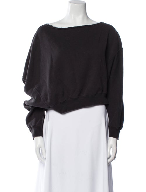 R13 Bateau Neckline Long Sleeve Crop Top