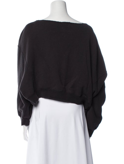 R13 Bateau Neckline Long Sleeve Crop Top