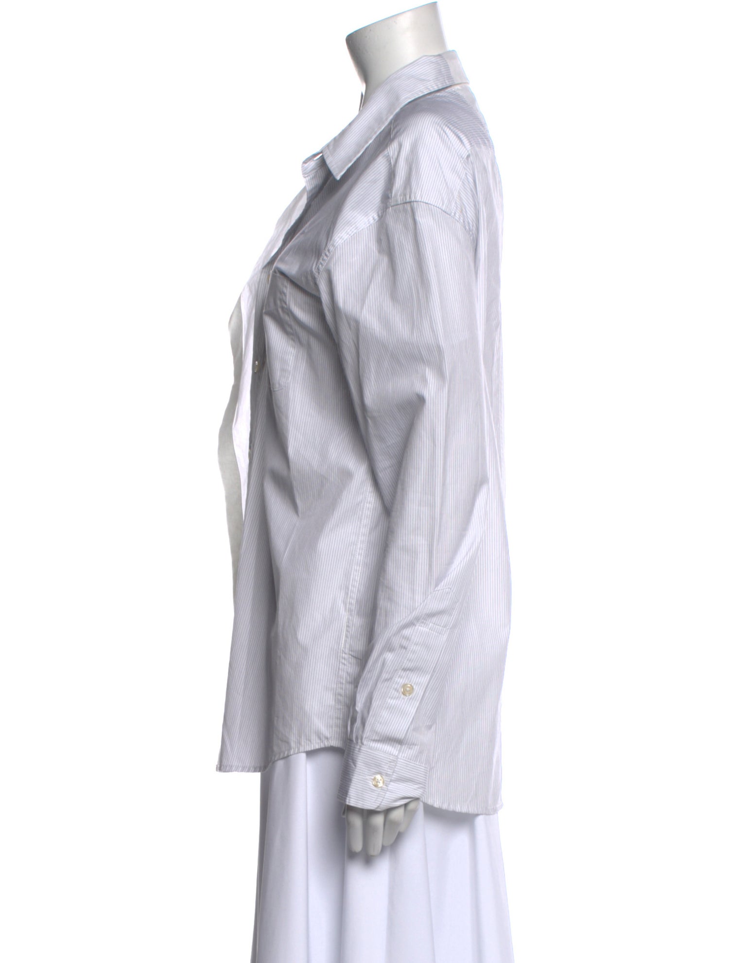 R13 Striped Long Sleeve Button-Up Top