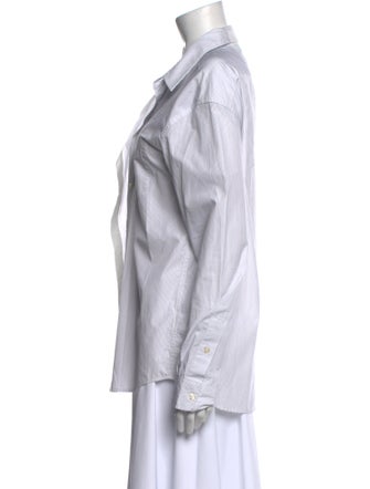 R13 Striped Long Sleeve Button-Up Top