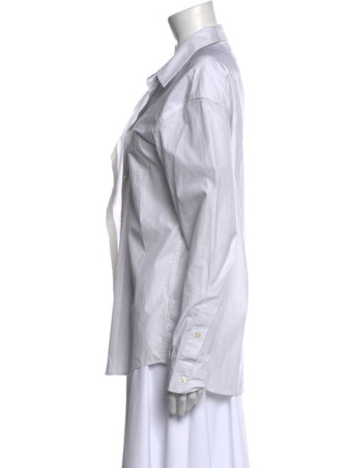 R13 Striped Long Sleeve Button-Up Top