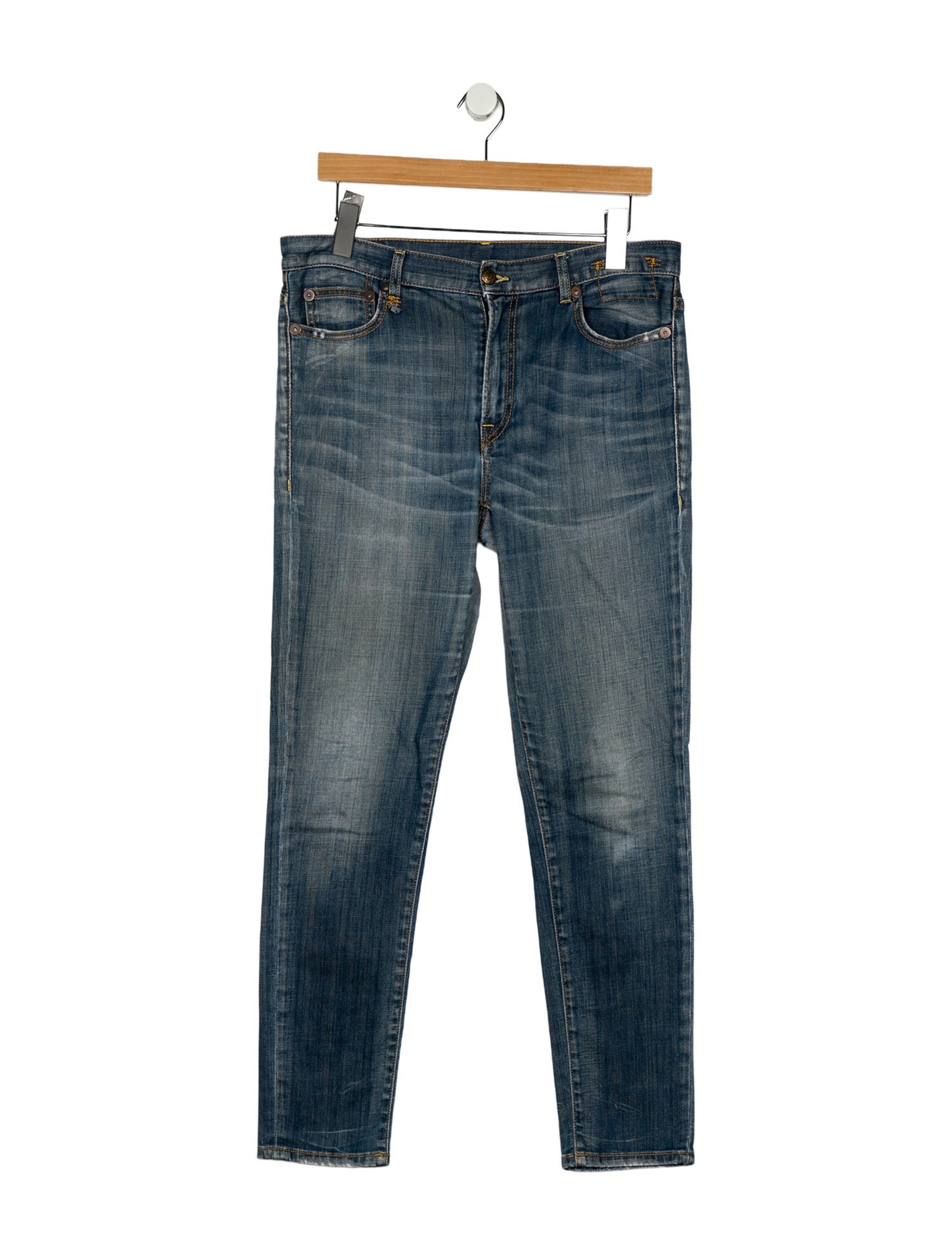 R13 Mid-Rise Straight Leg Jeans