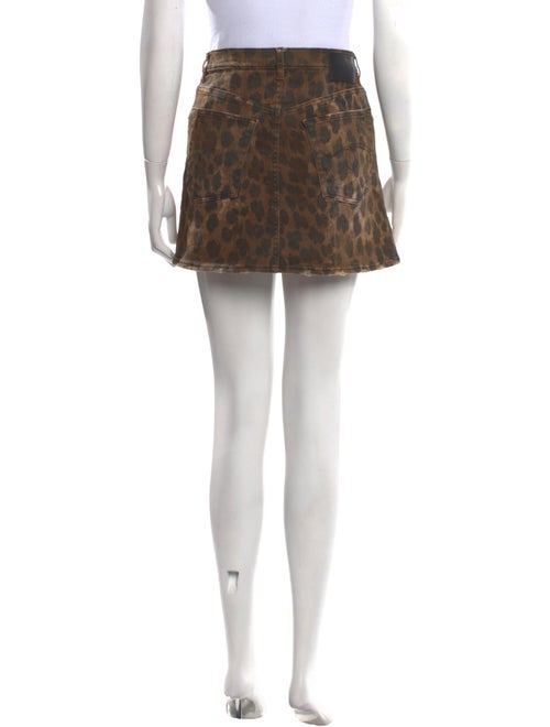 R13 Animal Print Mini Skirt