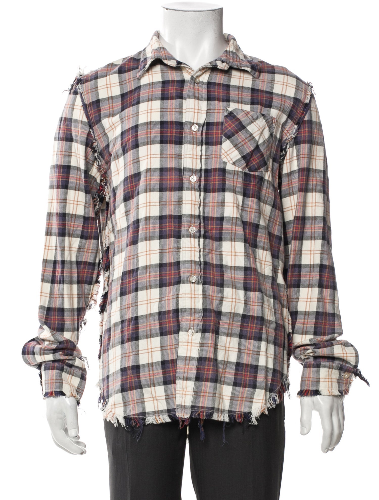 R13 Plaid Print Long Sleeve Shirt
