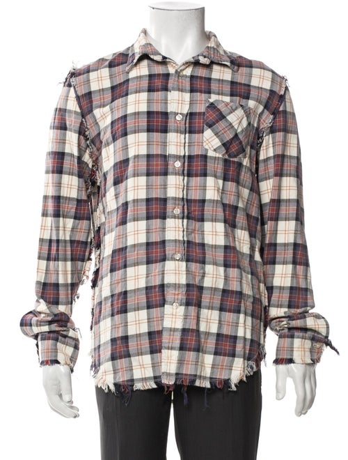 R13 Plaid Print Long Sleeve Shirt