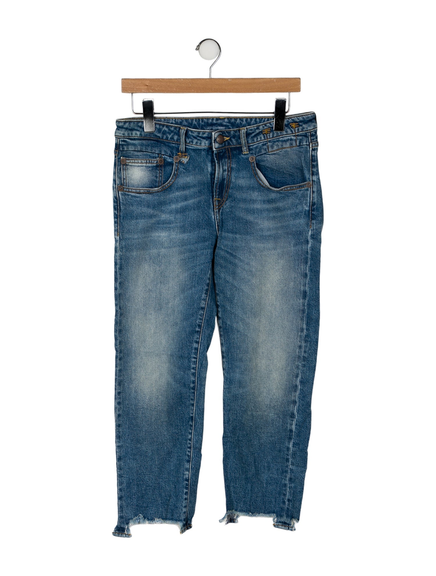 R13 Mid-Rise Straight Leg Jeans