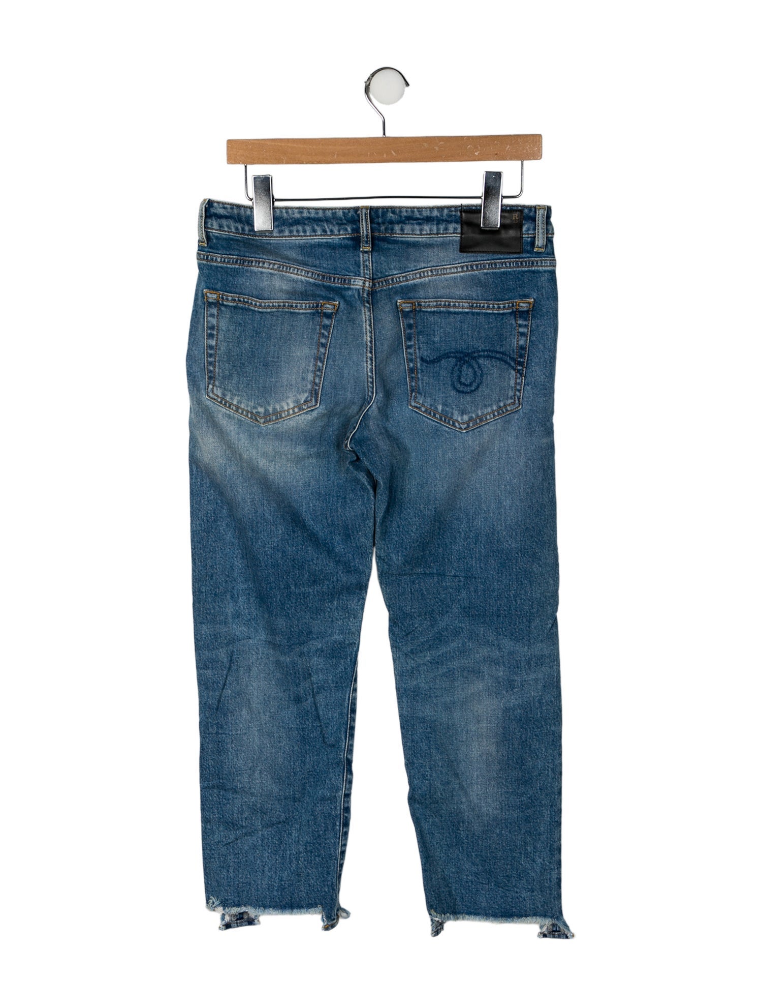 R13 Mid-Rise Straight Leg Jeans