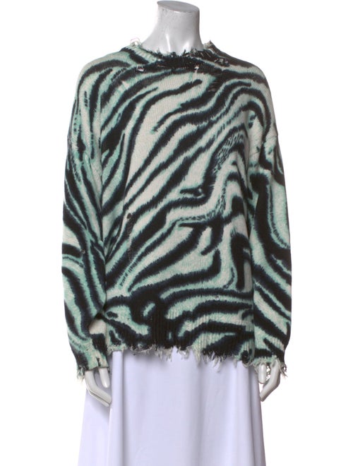 R13 Animal Print Crew Neck Sweater