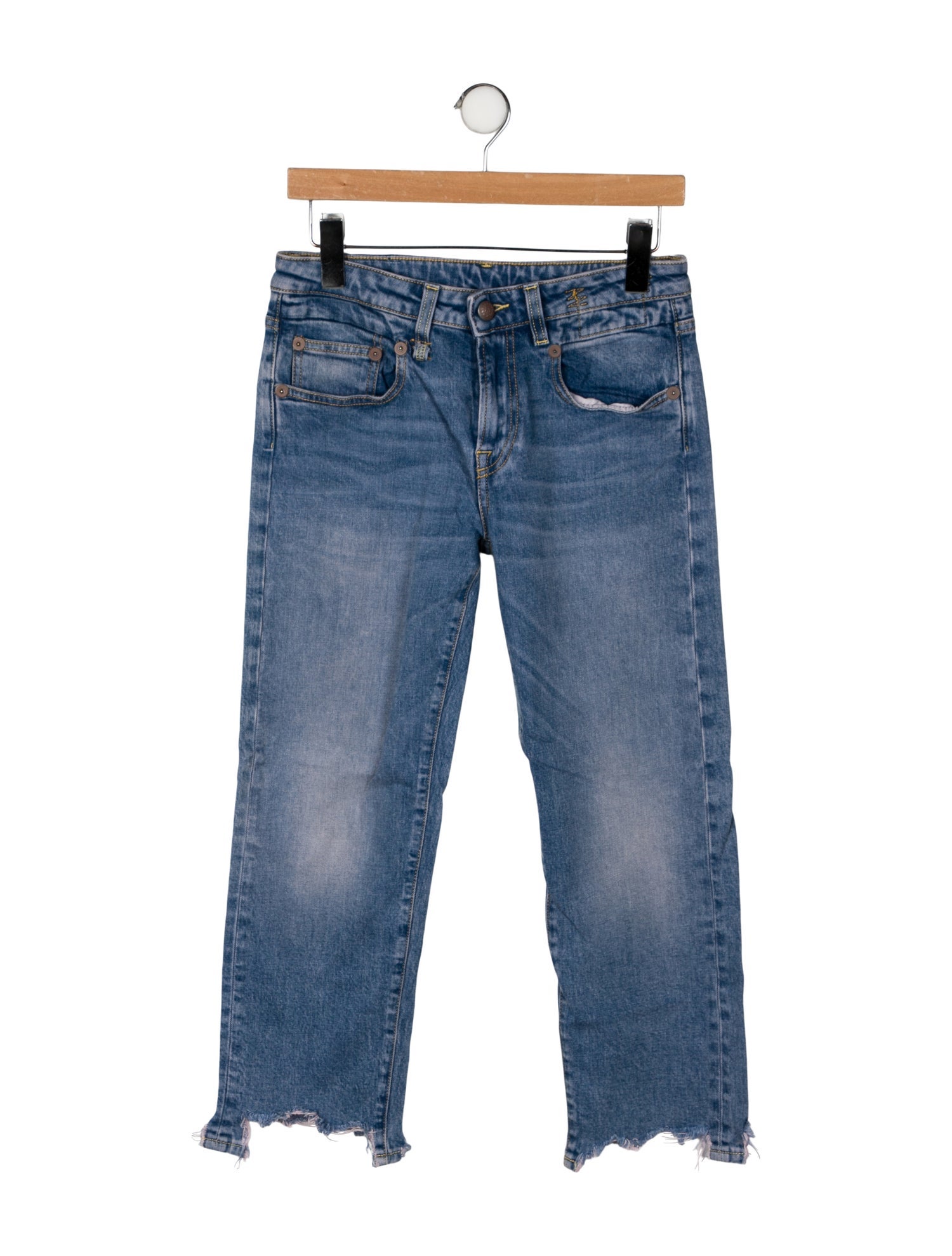 R13 Mid-Rise Straight Leg Jeans