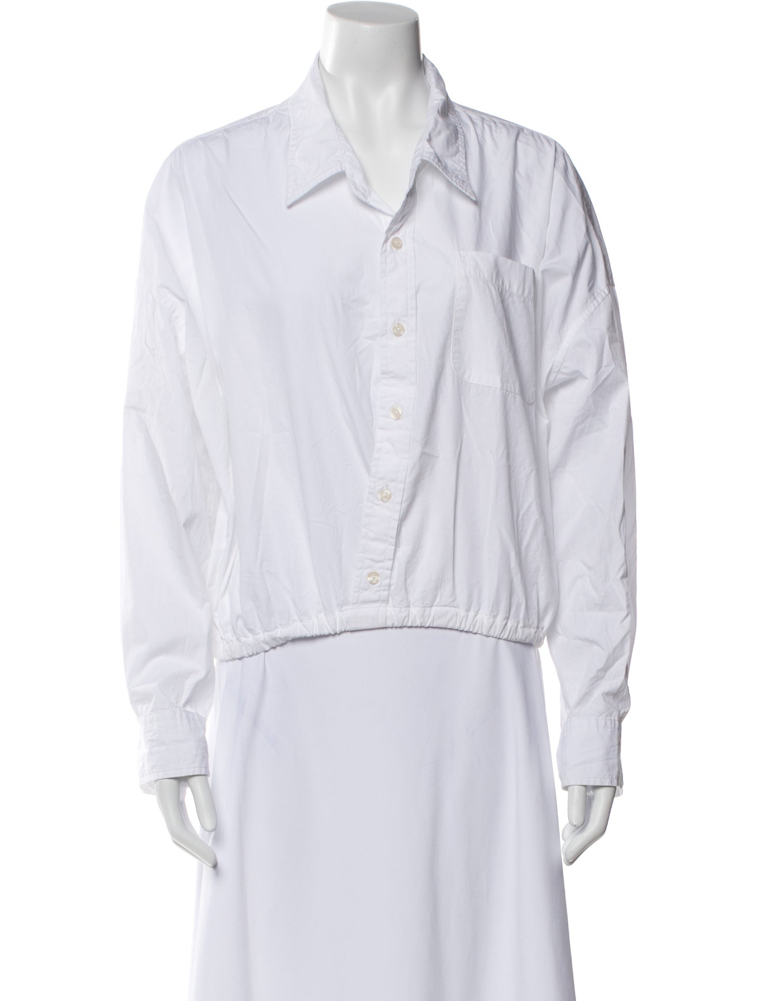 R13 Crossover Bubble Shirt Long Sleeve Button-Up Top