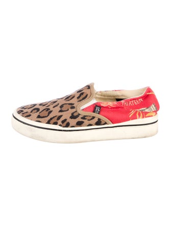 R13 Canvas Animal Print Slingback Flats