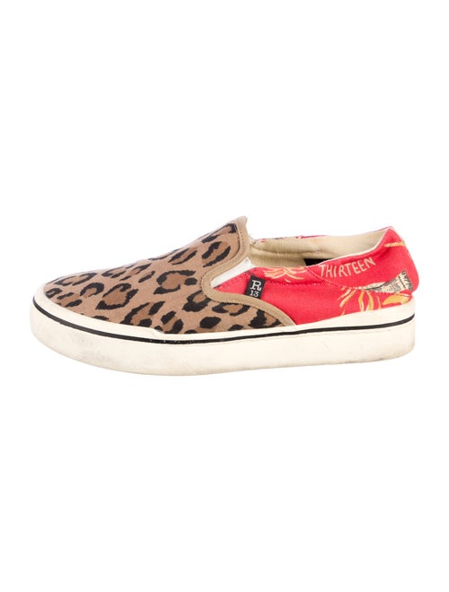 R13 Canvas Animal Print Slingback Flats