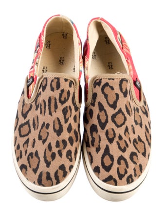 R13 Canvas Animal Print Slingback Flats
