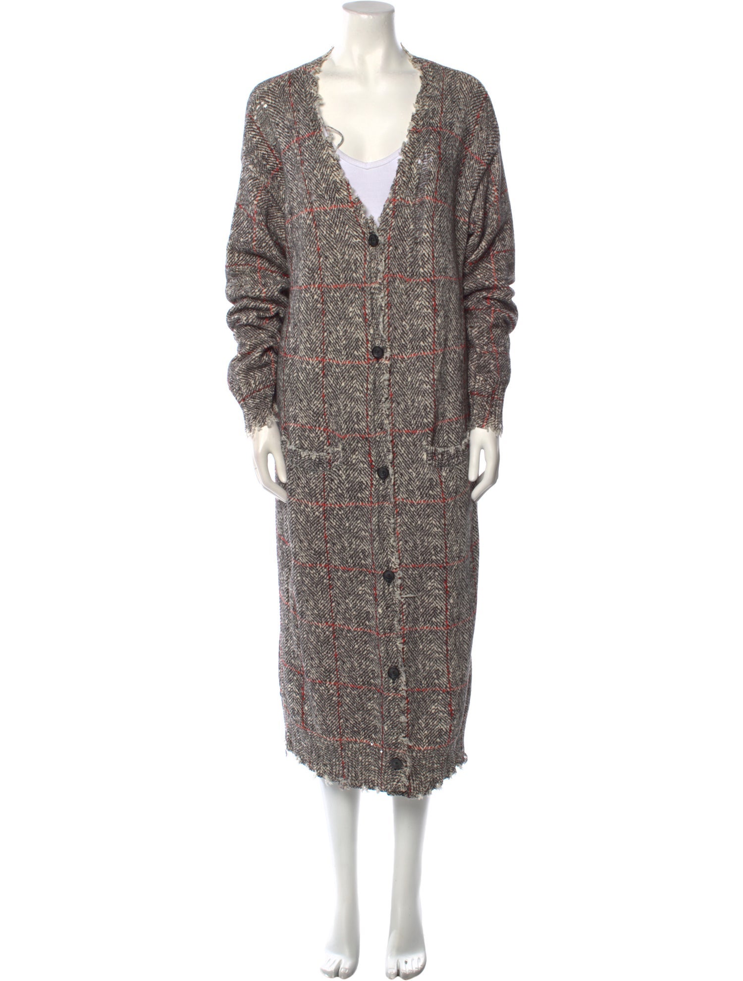 R13 Printed V-Neck Sweater