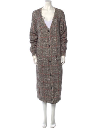 R13 Printed V-Neck Sweater