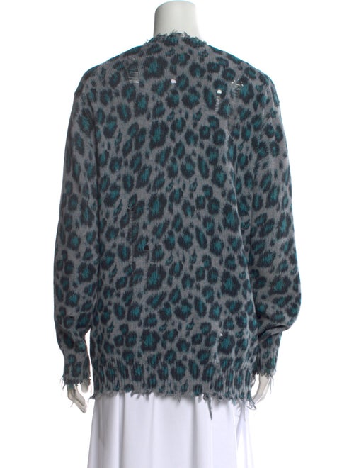 R13 Animal Print V-Neck Sweater