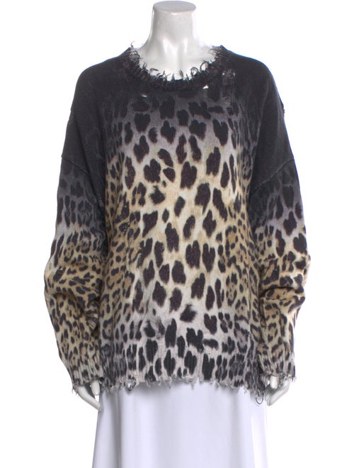 R13 Animal Print Crew Neck Sweatshirt