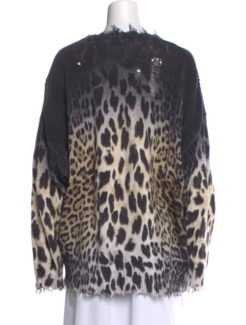 R13 Animal Print Crew Neck Sweatshirt