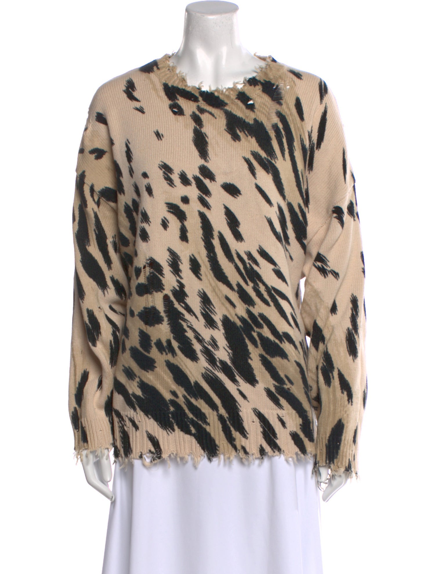 R13 Animal Print Crew Neck Sweatshirt