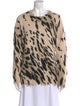 R13 Animal Print Crew Neck Sweatshirt