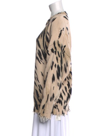 R13 Animal Print Crew Neck Sweatshirt