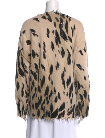 R13 Animal Print Crew Neck Sweatshirt