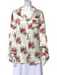R13 Silk Floral Print Button-Up Top