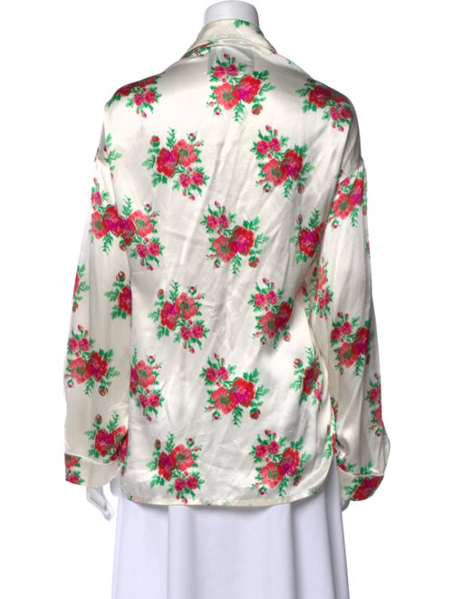 R13 Silk Floral Print Button-Up Top
