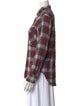R13 Plaid Print Long Sleeve Button-Up Top