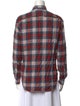 R13 Plaid Print Long Sleeve Button-Up Top