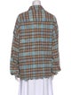 R13 Plaid Print Long Sleeve Button-Up Top